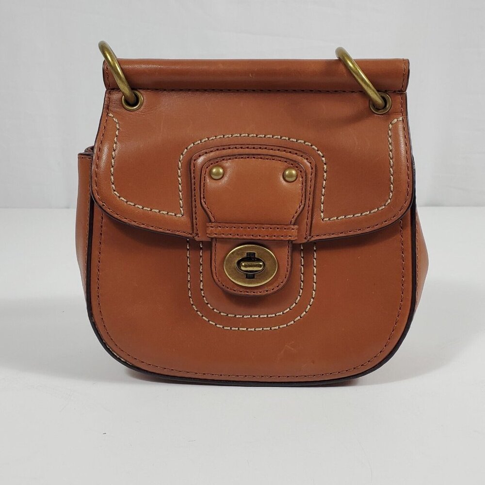 Coach Leather Mini Willis Royal Brown Cognac Cross Body & Tassel Bag F1269-19886